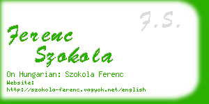 ferenc szokola business card